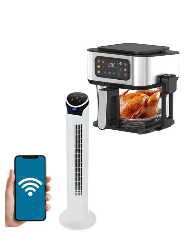 Combo Ventilador De Torre Wifi  Con Freidora Co... image number null