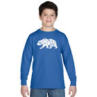 Camiseta De Manga Larga Word Art Para Ni&ntilde;o - Oso De California - Azul Rey
