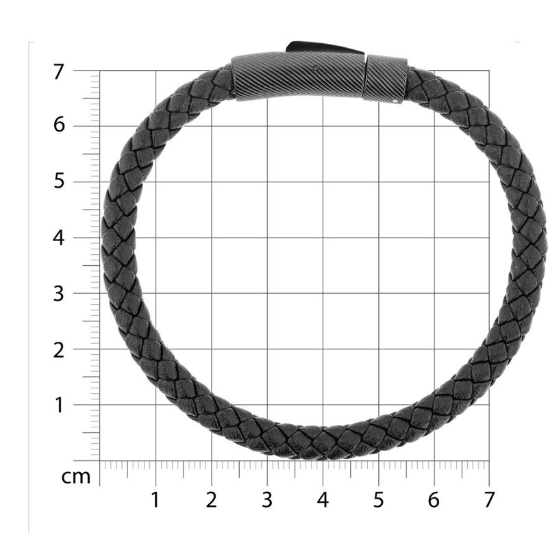 Pulsera De Acero Y Piel En Color Negro Para Cab... image number null