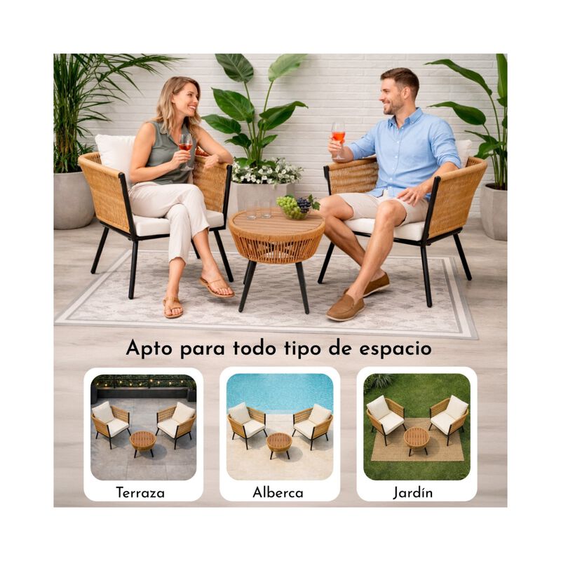 Set Jardin Exterior 2 Sillones Con Mesa Diseno ... image number null