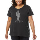 Camiseta De Talla Grande Word Art Para Mujer - Ciudades de Arizona- Gris