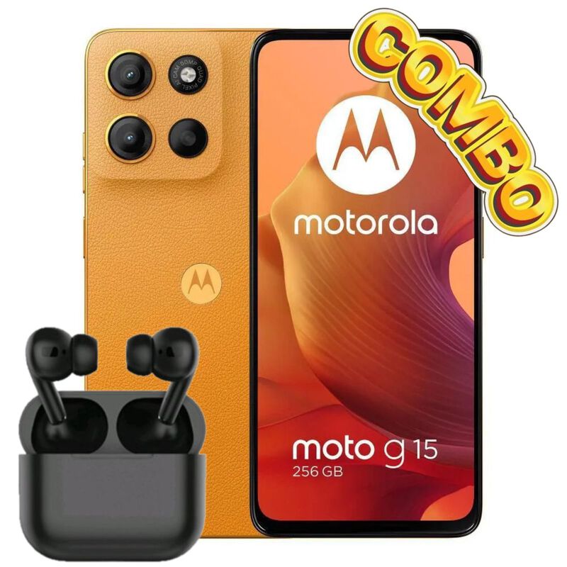Combo Moto G15 Doble Sim 128GB/4RAM Naranja + A... image number null