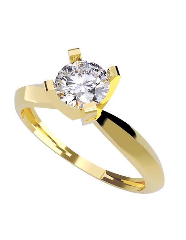 Anillo de Compromiso en Oro Amarillo 14K con Ci... image number null