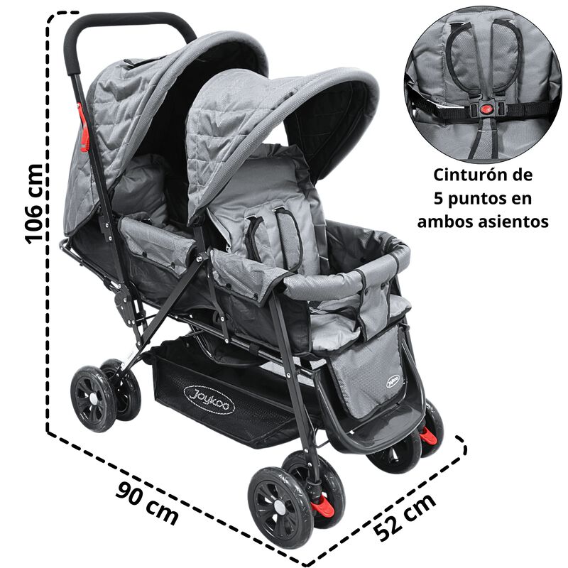 Carriola Doble para Beb&eacute;s Gemelar Plegable con ... image number null