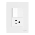 Placa Armada Cristal IGOTO CRIS1007-2007 con 1 apagador escalera y 1 contacto de 1.5 módulos Color Blanco