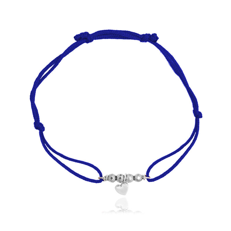 Pulsera Coraz&oacute;n Amore De Plata Con Hilo image number null