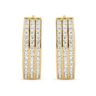 Arracadas De Oro Amarillo 14k Con Zirconias (14mm Aprox.)