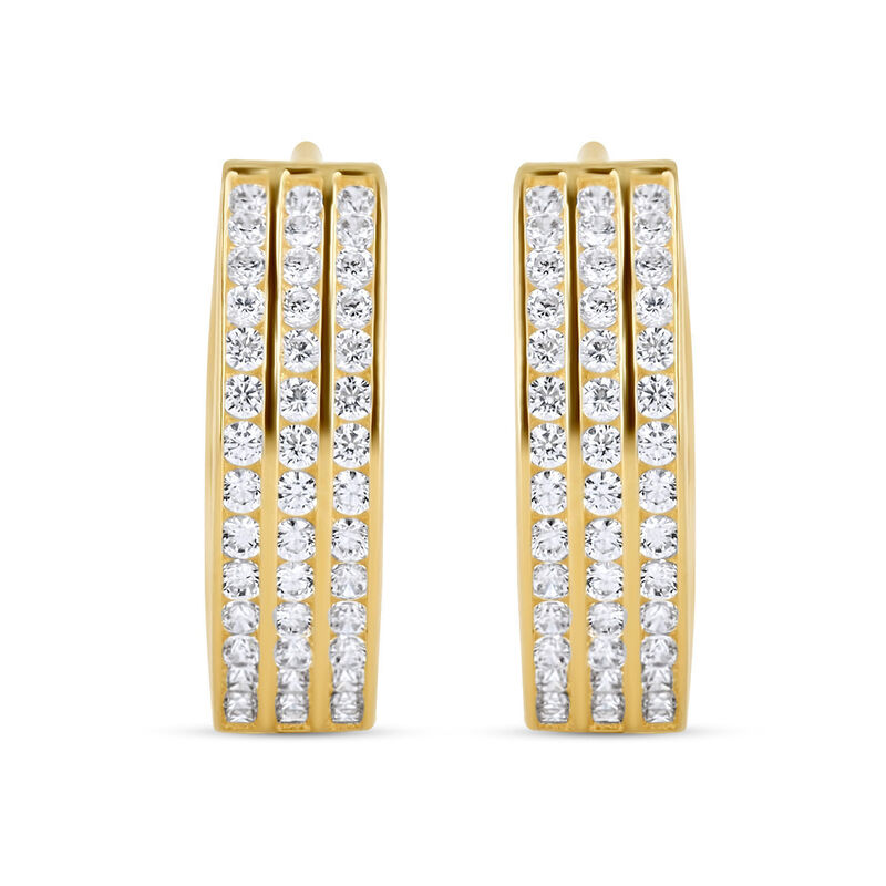 Arracadas De Oro Amarillo 14k Con Zirconias (14... image number null