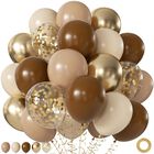 Globos Joyfloat 60 Piezas 30 cm Marr&oacute;n Y Dorado Con Confeti