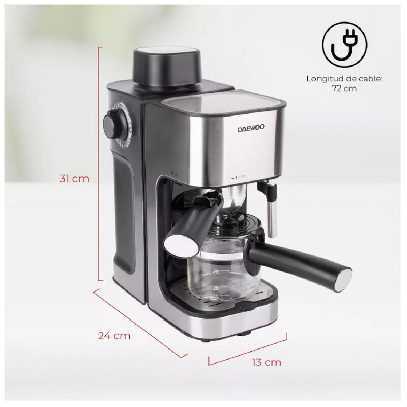 Cafetera Espresso O Capuchino Daewoo 4 Tzas 3.5... image number null