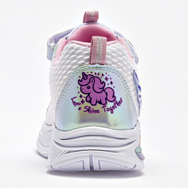 On Kids tenis con luces para ni&ntilde;a blanco plata ... image number null