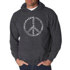 Sudadera Con Capucha Word Art Para Hombre - S&iacute;mbolo de Paz de Diferentes Creencias - Gris