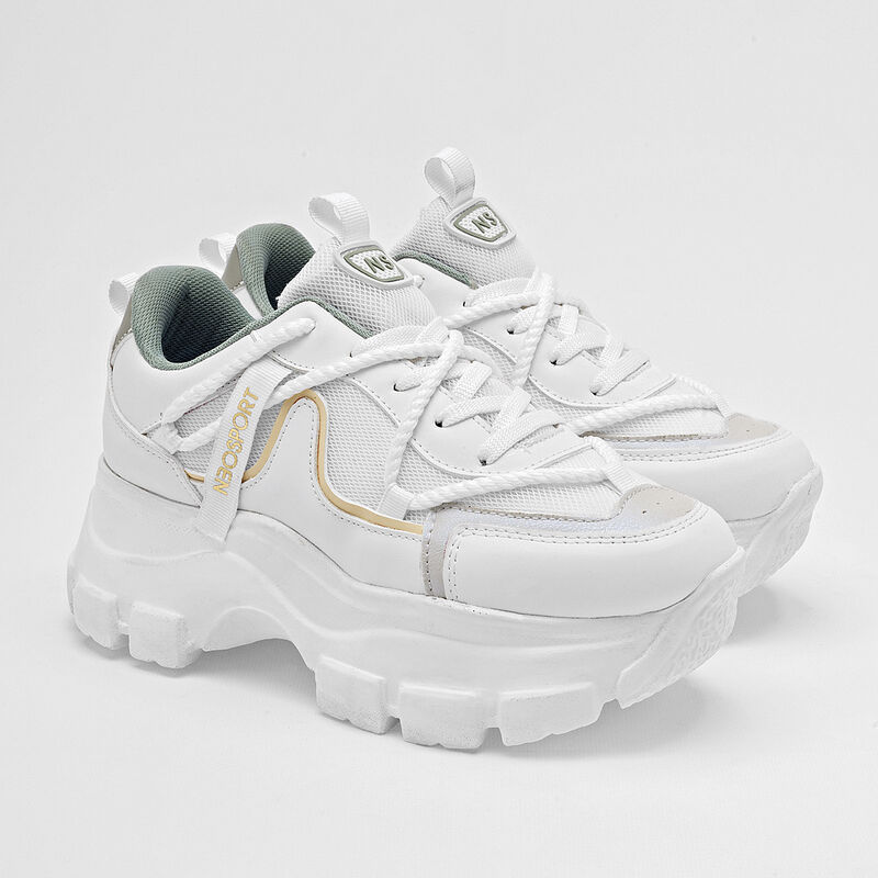 Neosport Tenis Chunky Para Mujer Blanco Verde C... image number null