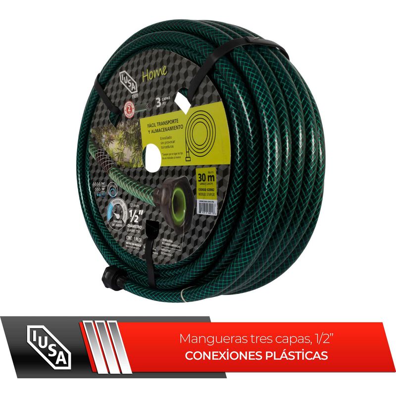 Manguera 30m Home Tricapa 1/2&rdquo; Con Conexiones P... image number null