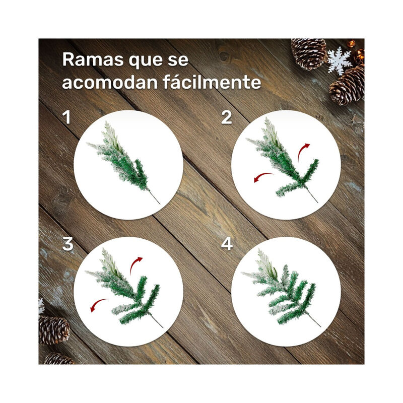 Arbol Navidad Nevado Premium 1.6m Pino Navide&ntilde;o... image number null