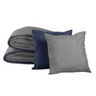 Set de Edred&oacute;n Couzy doble vista Matrimonial-Queen Size DICASA, Incluye: Funda (2) y Coj&iacute;n doble vista (2) Azul Marino-Gris