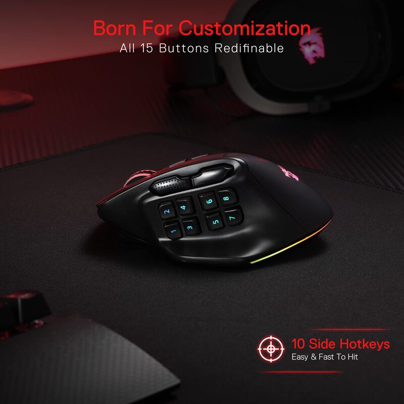 Rat&oacute;n Inal&aacute;mbrico Mmo Para Juegos Redragon M811... image number null