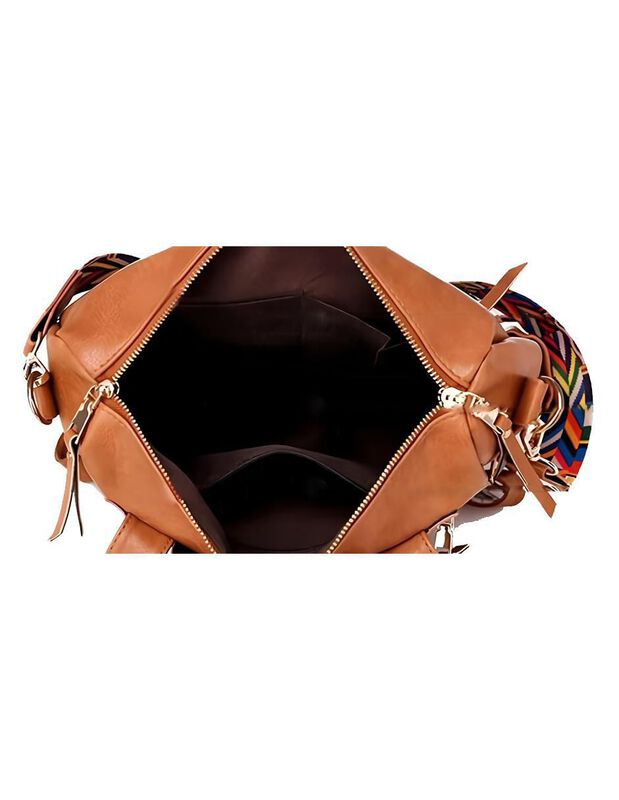 Bolsa Backpack Pink Brule De Cuero Para Mujer image number null