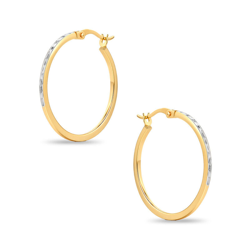 Arracadas Oro 10k Con Platinado 21 mm | Bizzarr... image number null