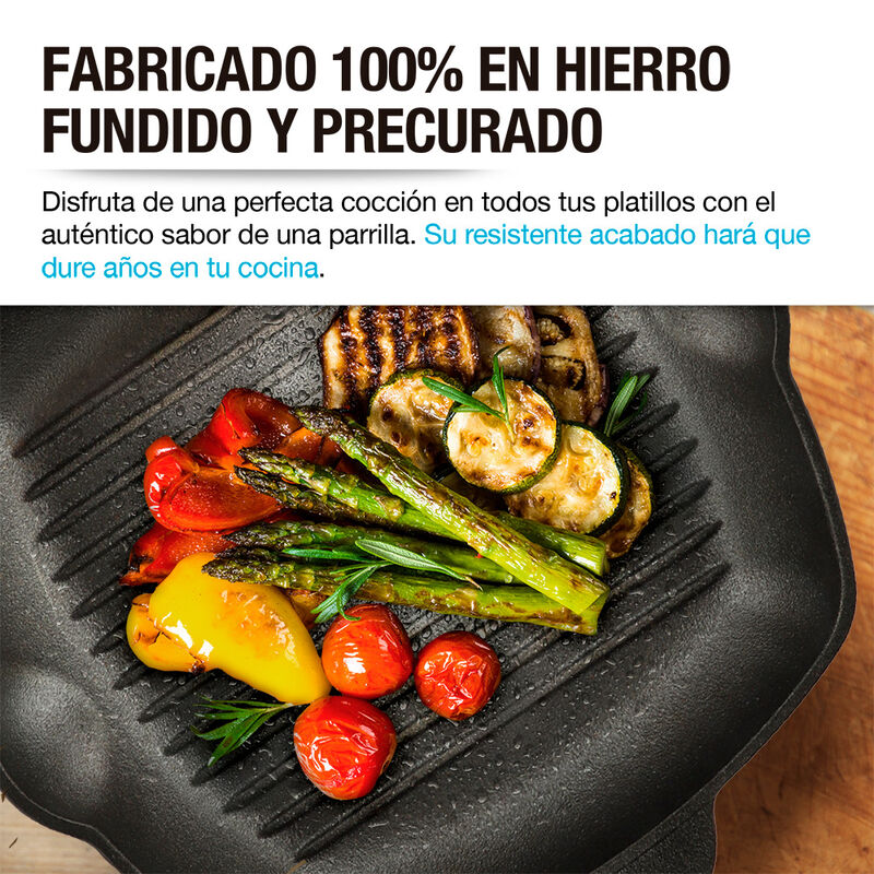 Sartén de Hierro Fundido Precurado tipo Grill P... image number null