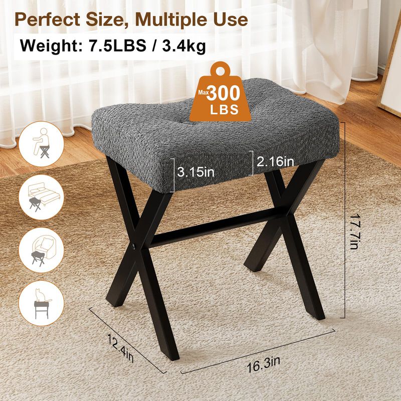 Taburete Memobarco, 46 Cm, Con Patas En X De Me... image number null