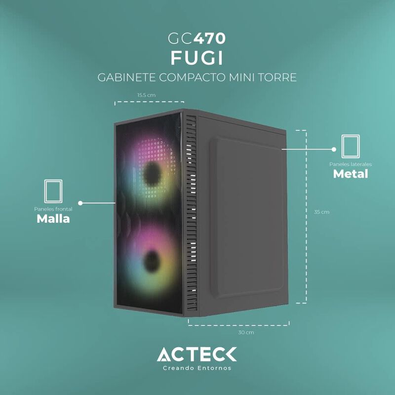 Gabinete Acteck Fuji Gc470 con Ventana Mini-Tow... image number null