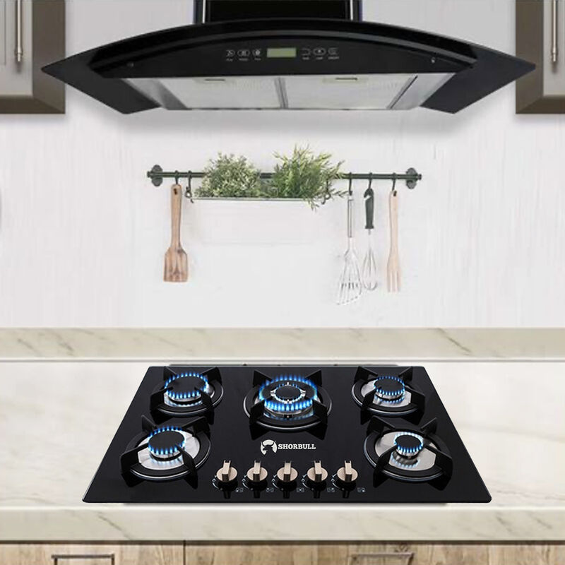 Estufa de vidrio templado 5 quemadores Shorbull image number null