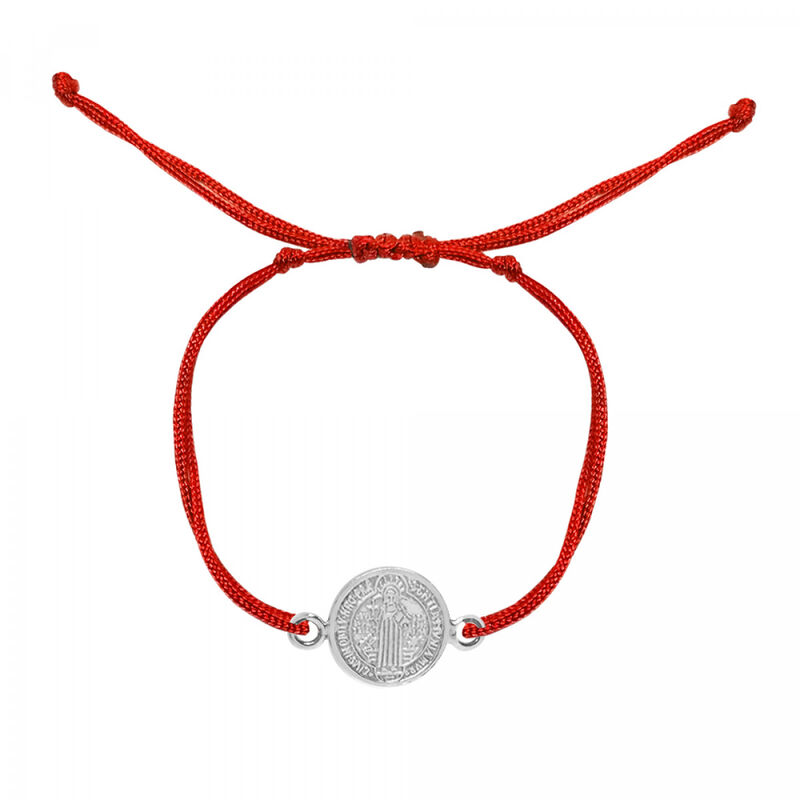 Pulsera ajustable de hilo con medalla San Benit... image number null