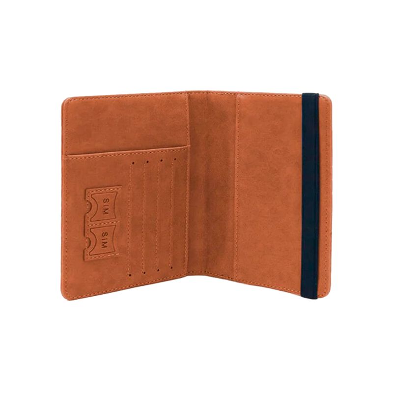 Porta Pasaporte con Protección RFID Café Claro ... image number null