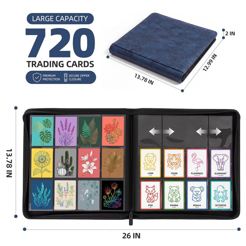 Carpeta De Cartas Hijvxk 720 Bolsillos Azul Osc... image number null