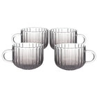 Set 4 Tazas Cristal Humo Ondulada Ideen 410 Ml