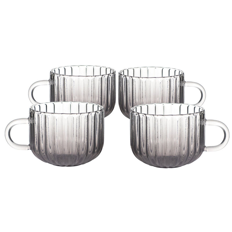 Set 4 Tazas Cristal Humo Ondulada Ideen 410 Ml image number null