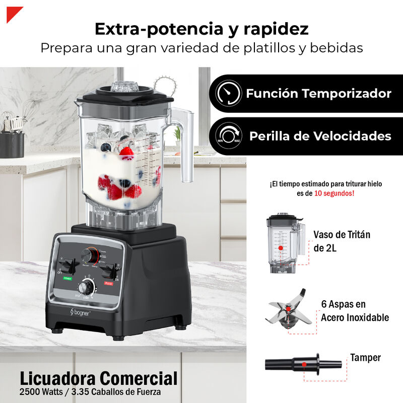 Bogner Licuadora Comercial 2500W 2L Trit&aacute;n BSB0... image number null