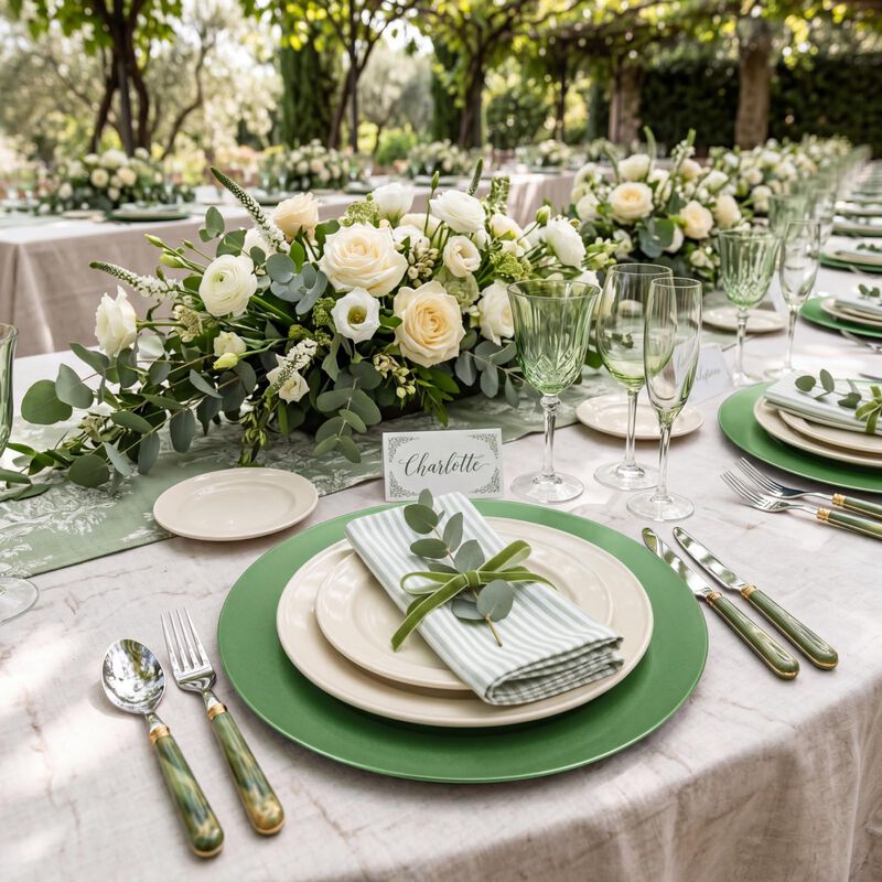 Platos cargadores Tanlade 33cm verde, pack de 1... image number null