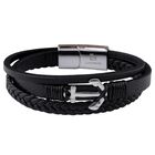 Pulseras Hombre, Brazaletes Cuero Y Acero Inoxidable Luckman
