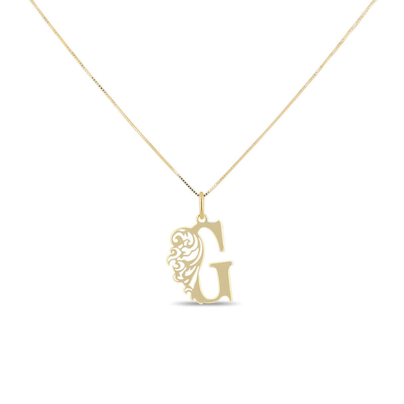 Dije De Letra G De Oro Amarillo 14K Con Cadena ... image number null