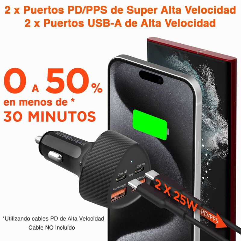 Cargador para Auto Plug In HYPERGEAR 50W ultra ... image number null