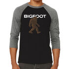 Camiseta Ragl&aacute;n de B&eacute;isbol Word Art Para Hombre - Bigfoot - Negro Gris