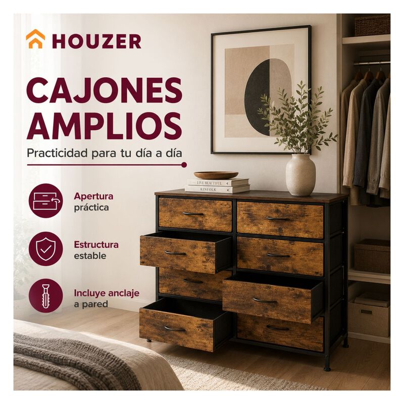Comoda Cajonera Industrial Country 8 Cajones Or... image number null