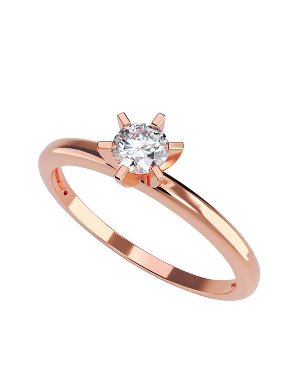 Anillo de Compromiso en Oro de 14K con Circonia... image number null