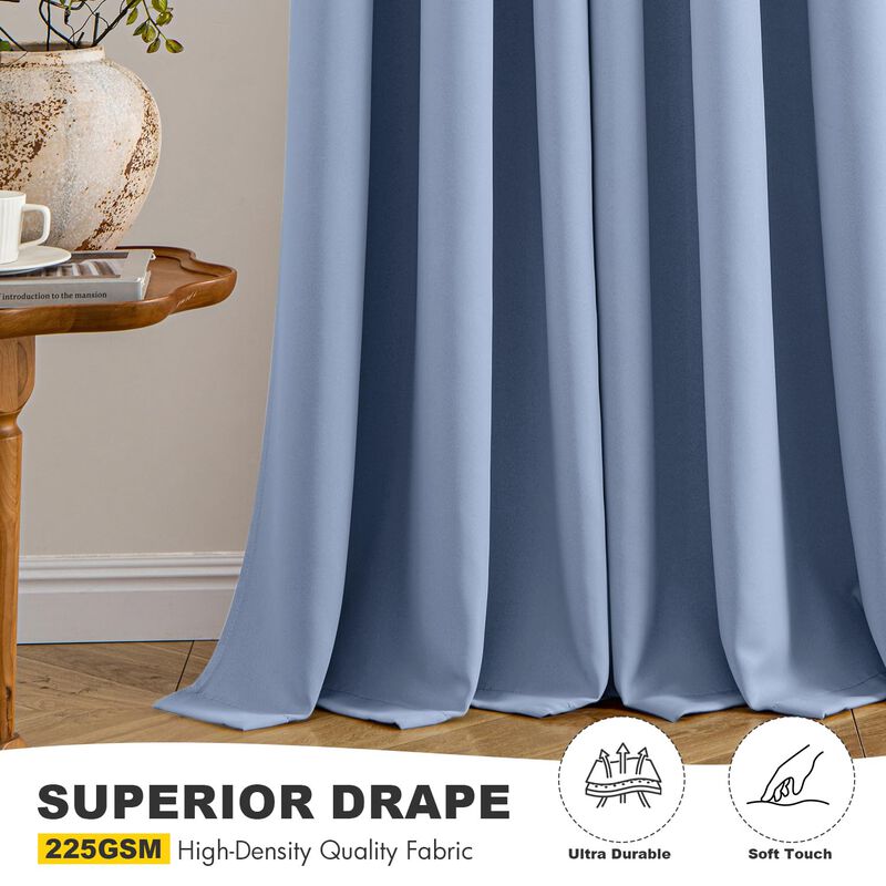 Cortinas Miulee 102x160 Cm Azul Denim - Juego D... image number null