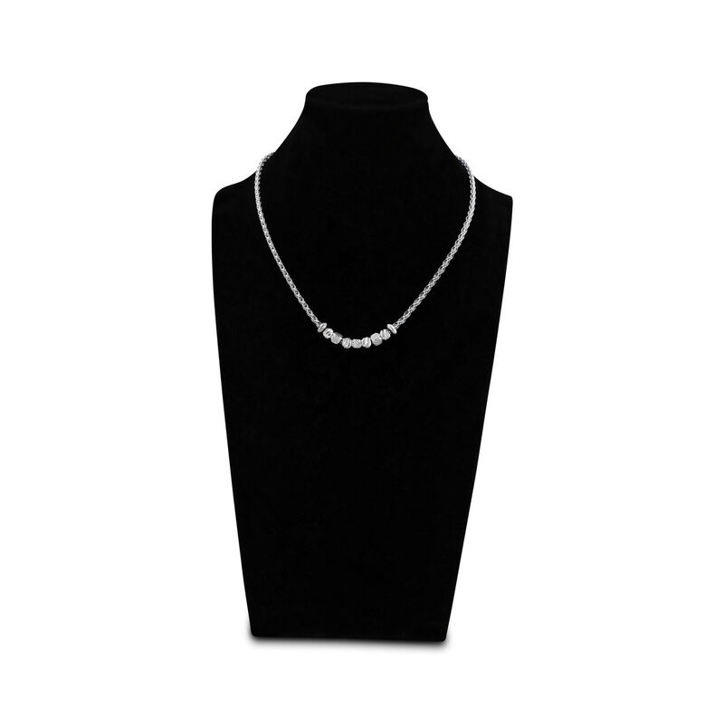 Cadena Plata Blanca 925 Con Piedras Blancas image number null