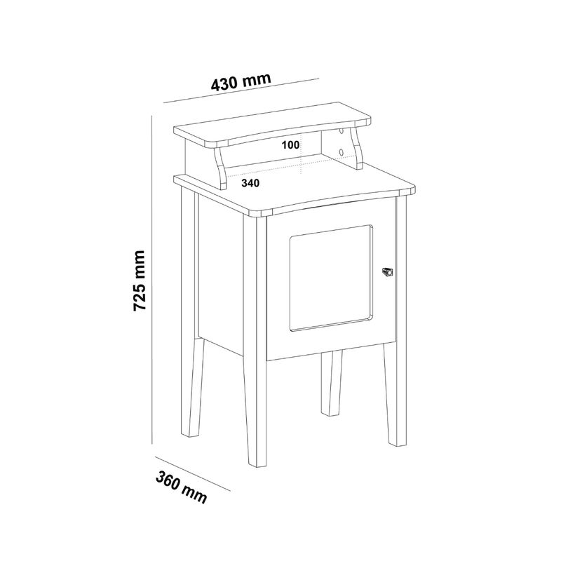 Mesa Auxiliar Bertolini Charlotte Roble Off Whi... image number null