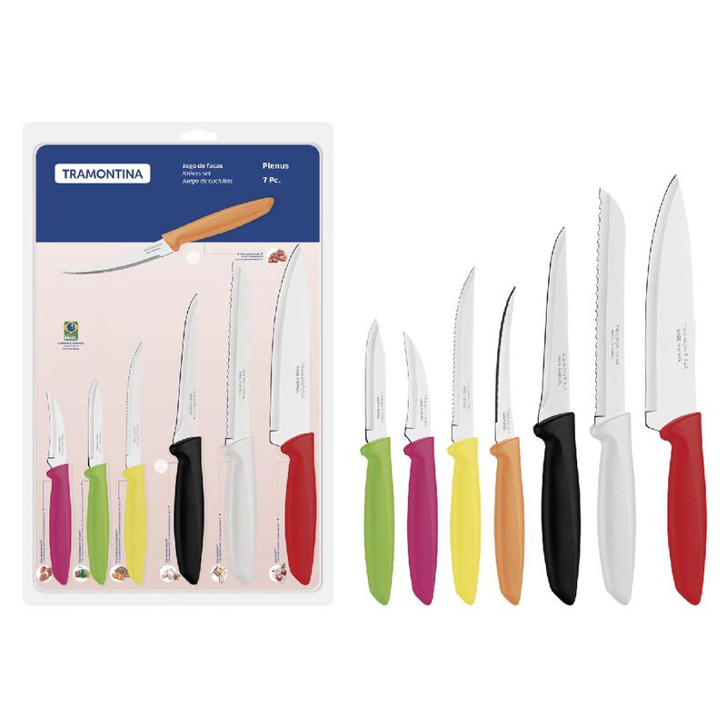 JUEGO DE CUCHILLOS TRAMONTINA PLENUS 7 PIEZAS A... image number null