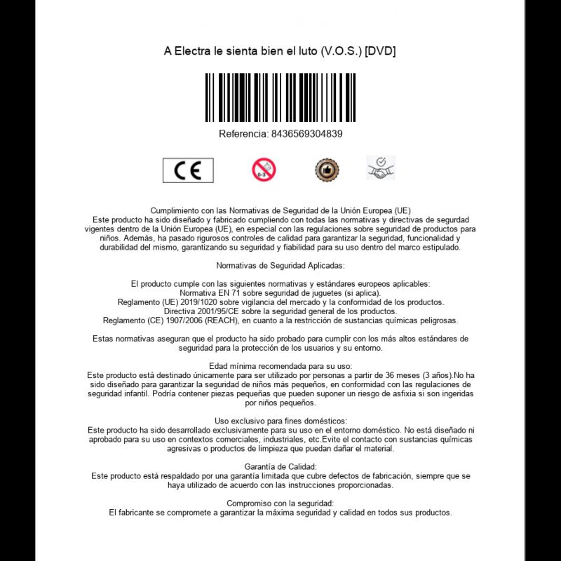 A Electra Le Sienta Bien El Luto (v.o.s.) [dvd] image number null