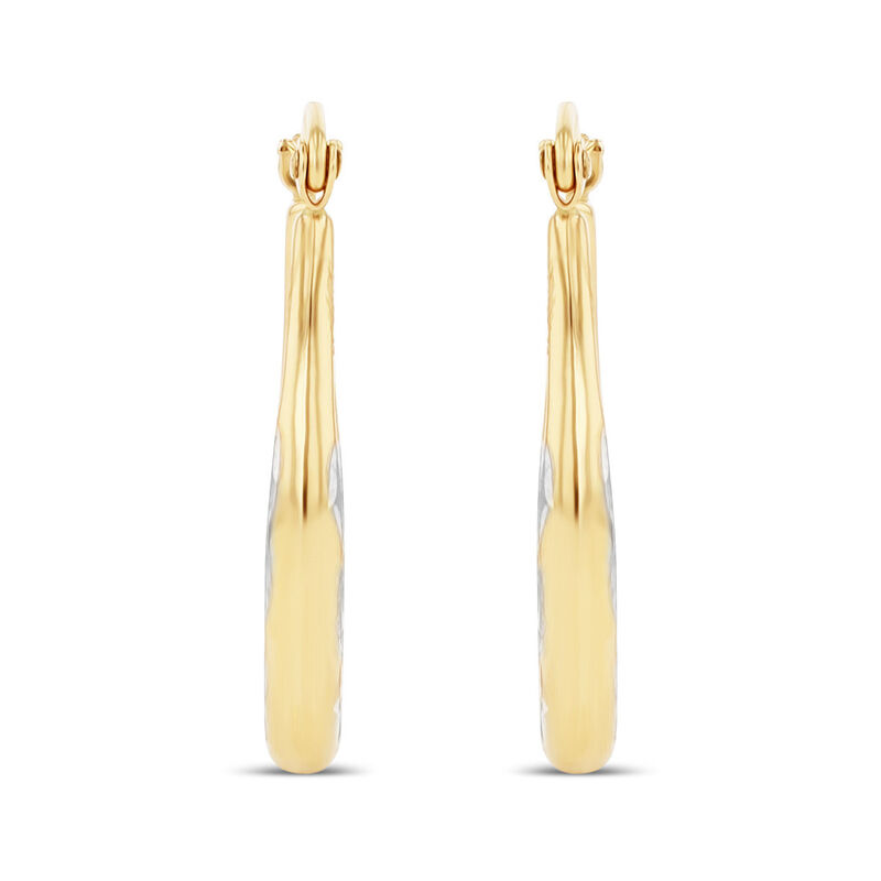 Arracadas De Oro Amarillo Y Blanco 10K (17 Mm A... image number null