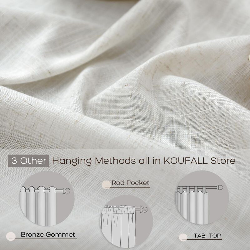 Cortinas Koufall De Lino Transparente, 230 X 22... image number null
