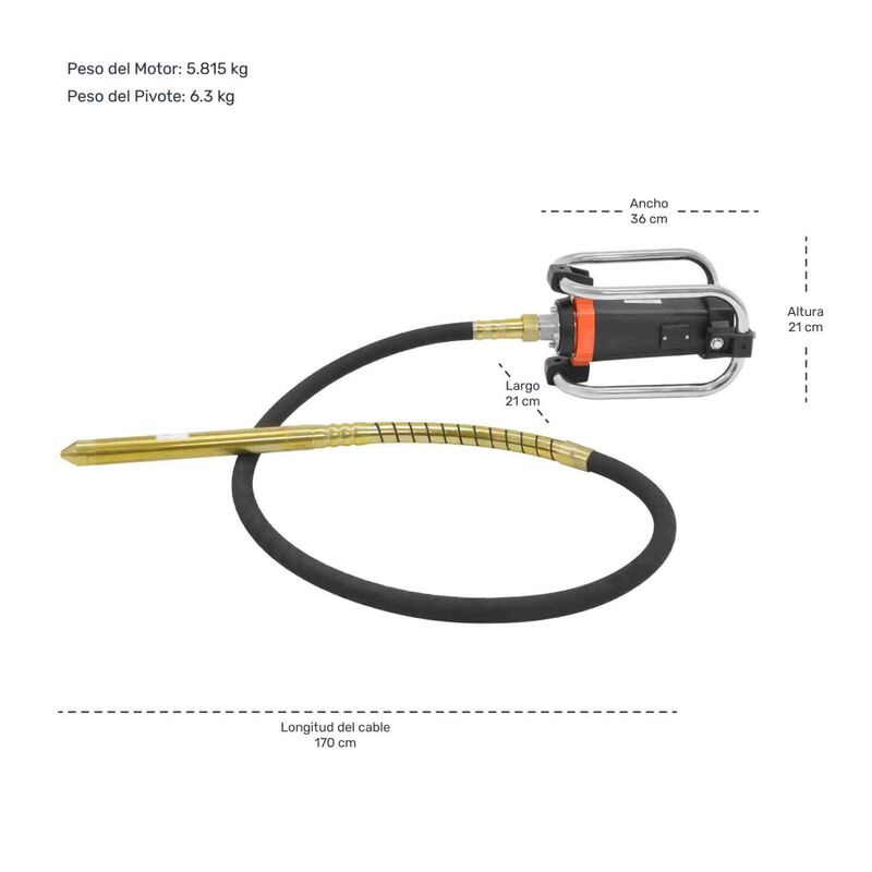 Vibrador Hormig&oacute;n El&eacute;ctrico Concreto 2hp image number null