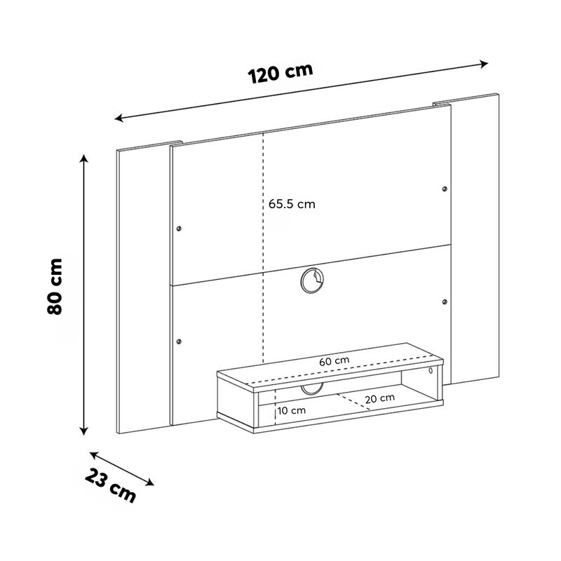 Panel para TV Bertolini Cine Pino Con Off White image number null