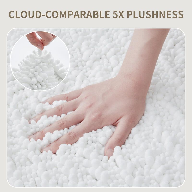 Alfombra De Ba&ntilde;o Ruggnovea 91 &times; 61 cm Blanca De... image number null